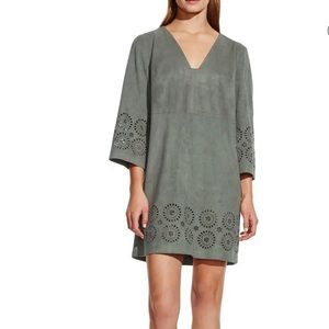 VINCE CAMUTO Cutout Faux Suede Shift Dress SZ 4